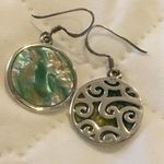 Sterling Silver Genuine Abalone  Reversible Drop Earrings Photo 4