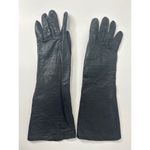 American Vintage Vintage Alexander's Silk black leather long Oprea gloves REAL KID FRANCE size 7 Photo 1