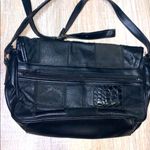 Black patch stitch work crossbody handbag Photo 3
