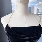ZARA  Black Velvet Jewel Rhinestone Strap Crop Top Women’s Size Small Photo 1