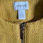 Chico's  Textured Swing Jacket Size Medium Mustard Office Professional Photo 5