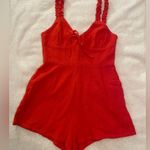 Style Rack Red Romper Linen/Rayon Sm NWT Photo 1