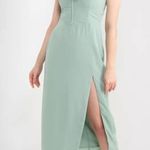 Abercrombie & Fitch  pale green slit front corset seamed midi dress. XS Photo 0