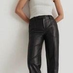 Madewell  x Aimee Song Slim Tapered Fairbanks Pants in Faux Leather Black Size 10 Photo 0