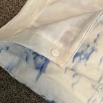 Talbots  Women's White Blue Irish Linen Pencil Skirt Size 10 Back Zip EUC Photo 2