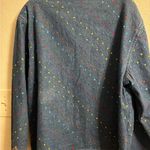 VTG Rachael Brooke Colorful Embroidered Polka Dot Denim Jacket XL Blue Photo 2