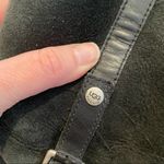 UGG  Black Leather & Suede Calf Height Moto Lug Boots Sherpa Lined Womens 6.5 Photo 1