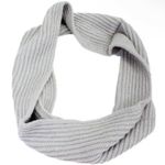 Hat Attack NWT Lodge Loop Light Grey Soft Ribbed Thick Knit Scarf One Size Gray Photo 0