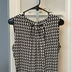 Andrew Marc Marc New York Sleeveless Blouse Top Sz S Black & White Print Photo 2
