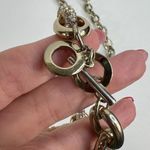 Coldwater Creek  Goldtone Necklace & Bracelet Chunky Linked Statement Rhinestone Photo 3