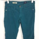 AG Adriano Goldschmied Corduroy Pants Teal 124 Skinny Boho Photo 1
