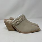 Dolce Vita Sita Mules 7.5 Sand Nubuck Pointed Toe Block Heel Leather Slip On NEW Photo 0
