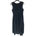 J.Crew  Hyacinth Dress In Cotton Poplin A Line Pockets Smocked Black M NWT Photo 1