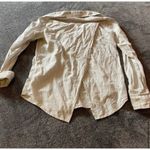 MOTHER Foxy Button Up Split Back‎ Pinstripe Cotton Off White Top (XS) Gray Photo 8