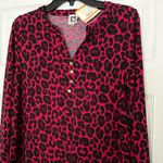 Anne Klein animal print burgundy and black Christmas blouse NWT Small Photo 1