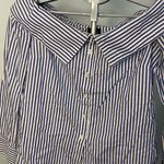 Bardot  pinstriped off shoulder button down long‎ sleeve top/shirt/blouse sz 4 XS Photo 1