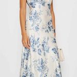 Reformation 🆕  Pernille Floral Print Silk Maxi Dress Lupine Blue Sz S Photo 1