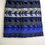 Maje Jakarto Jaquard Mini Skirt 38 Womens Blue Geometric Heavy Knit Zip Boho Photo 3