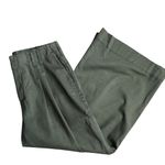 Chico's Chico’s Sample Pleated Twill Wide Leg Ankle Trousers Olive Size 8 Photo 5