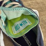 Converse  All Star Canvas Sneakers Blue Lime Green Women’s Size 6 Double Tongue Photo 2