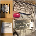 Salvatore Ferragamo METALLIC SILVER/BRONZE LEATHER FOLD OVER SHOULDER BAG Photo 10