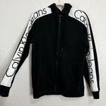 Calvin Klein  Vintage Logo Sleeves Full Zip Hoodie Women’s Sweatshirt, Sz Medium Photo 1