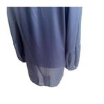 Chico's Chico’s Silky Sequin V-Neck Beaded Blouse Navy Bronze Size 1/Medium Elegant Photo 4