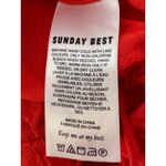 SUNDAY BEST Red Cropped Peplum Tie Front Long Sleeve Blouse Women's Size M Size M Photo 3