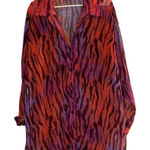 Ashley Stewart  Plus Size 18 Animal Print Button-Up Top‎ Multicolor Photo 0