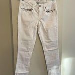 American Eagle Outfitters White Rock Stud Skinny Jeans Size 6 Photo 1