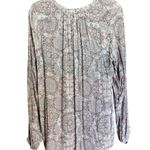 Lucky Brand  Top Womens Large Multicolor Boho Flowy Split Neck Long Sleeve Blouse Photo 5