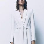 ZARA white blazer with waist tie Photo 3