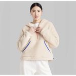 Wild Fable  Faux Sherpa Half Zip Pullover Hoodie Anorak Jacket Cream Small Photo 1
