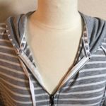 Iris  gray and white striped hoodie zip up jacket‎ women’s size M… Photo 3