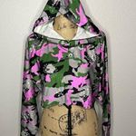 Koral  Womens Paisley Camo Clover Energy Active Crop Hoodie Bandana Troop sz S Photo 85