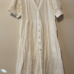 Skies Are Blue  Cream Button-Down Midi Dress Photo 0