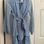 Japna  Light Blue and Yellow Floral Mini Dress Size M Photo 1