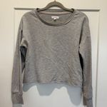 Colsie Gray Cropped Relaxed Crewneck Sweatshirt Size S Photo 0