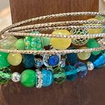 Beaded bracelets bangle bracelets handmade blue silver yellow Photo 5