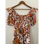 Cleobella  Delfina Mini Dress Orange Brown Pouf Sleeve Square neck S EUC Classic Photo 4