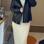 Mauritius Alexia Faux leather shearling biker jacket with zipper detail hood S Photo 11