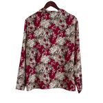 Vintage DONNKENNY Women Top Red Tan Paisley‎ Button Up Career Mature 80s Cottage Size undefined Photo 2