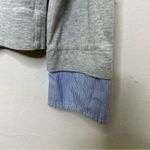 J.Crew  PinStripe Hem Layered SweatShirt Women Gray Size‎ Large Photo 6