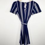 Alya Blue White Striped Buttery Soft Belted Dress Women's Size XX-Small XXS Photo 1