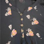 Free People  black floral printed Winter Sun Tunic swing Dress M Photo 5