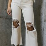 Vervet Distressed Crop Ivory Jeans Photo 6