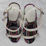 Prada Calzature Donna White Leather Cinghiale Viola Slingback Heel Sandals Sz 39 Photo 3