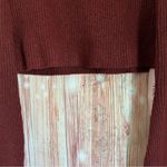Micas  Burgundy Solid Knit Metallic Off Shoulder Long-Sleeve Sweater Photo 5