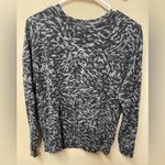 Athleta  Balance Sweatshirt Top Black‎ Animal Print Lynx Long Sleeve Size XS Photo 1