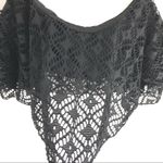 LA Hearts  Black Diamond Lace Overlay Crop Top S Photo 2